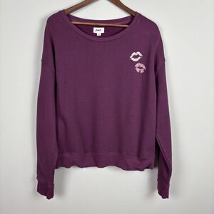 Pact Sweatshirt Womens XL Maroon Kiss Lip Graphic Pullover Sustainable‎ Organic